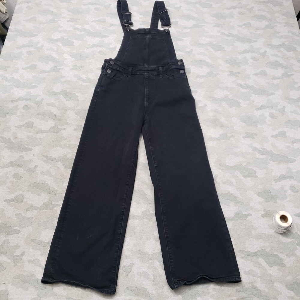 PAIGE Black Womens Jean Overalls Ankle Length